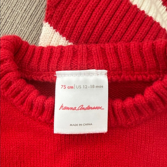 Red Reindeer Sweater and Striped Pants Set- Hanna Andersson - Picture 6 of 8